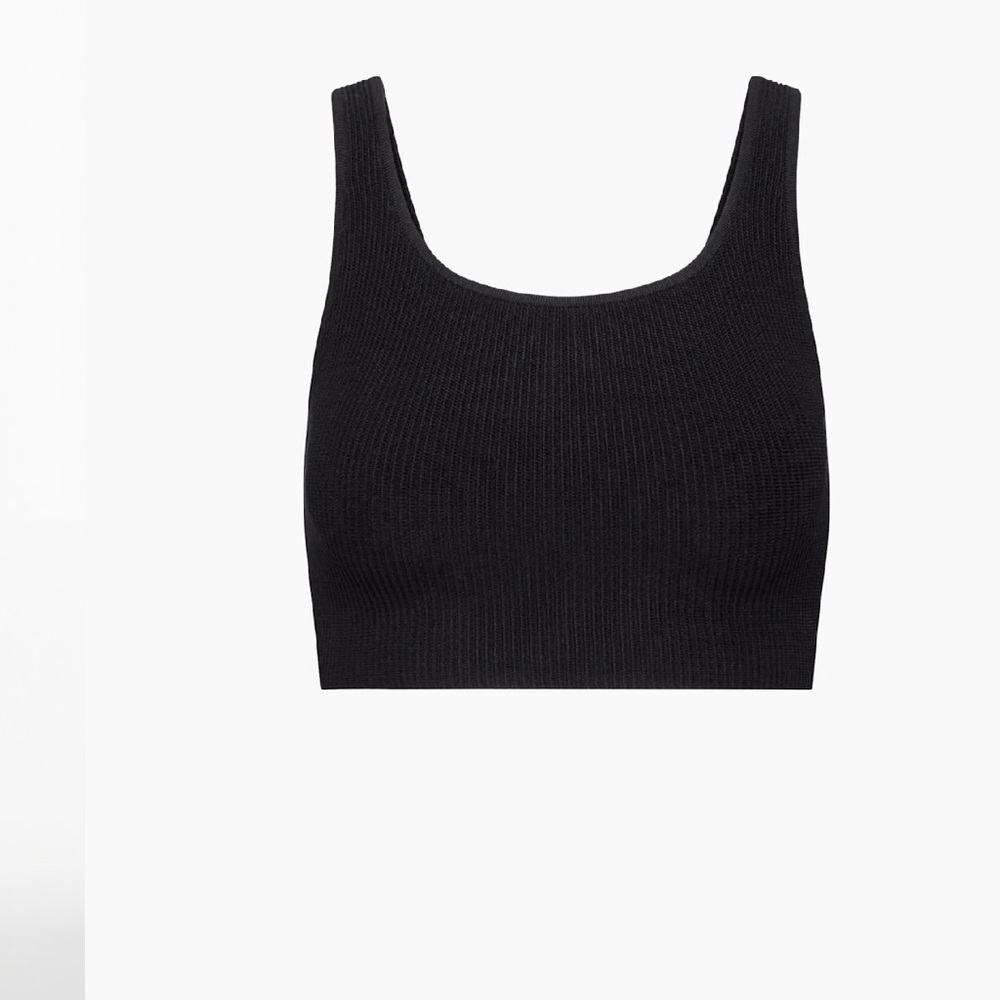 Aritzia Black Fitted Crop Tank Top